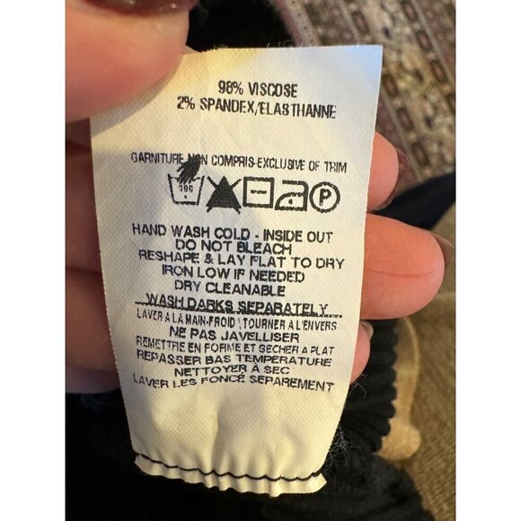 The Range Shirt Women XS Black Ribbed Knit Double Strap‎ Cropped Alloy Tank Top - Picture 10 of 10